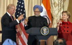 The then-US Vice President Joe Biden met Prime Minister Manmohan Singh in 2013.