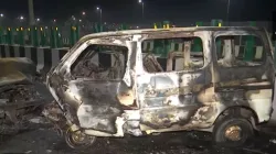 Delhi news, man dies as cars catch fire in fire, One dead several injured as cars catch fire after c