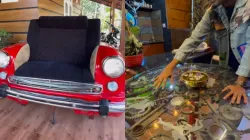 Kerala man turns Ambassador car, Bajaj scooter, other automobile parts into home decor