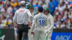 Virat Kohli and Sam Konstas during the on-field altercation on Day 1 of the Boxing Day Test at the MCG