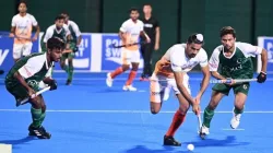 India and Pakistan hockey players.