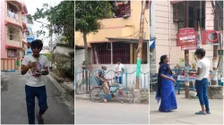 Man takes begging challenge in Kolkata. 