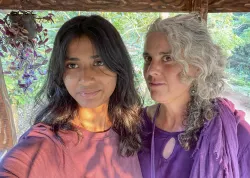 21-year-old Indian-origin woman Sneha with her Spanish mother Gema Vidal