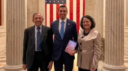 Indian-American Congressman Suhas Subramanyam with his parents. 