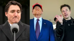 Elon Musk, Donald Trump and Justin Trudeau (R to L)