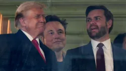 Elon Musk (centre) with President-elect Donald Trump (left) and Vice President-elect JD Vance.