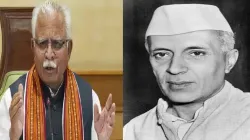 Union Minister Manohar Lal Khattar and first Prime Minister of India Pandit Jawaharlal Nehru 