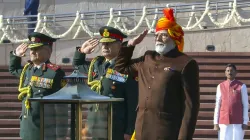 Republic Day 2025, PM Modi dons brown jacket with yellow orange red striped safa on 76th Republic Da