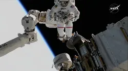 NASA astronauts spacewalk