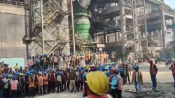 Madhya Pradesh JK Cement factory plant slab collapses in Panna district deaths several injured rescu