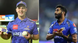 Delano Potgieter and Jasprit Bumrah.