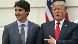 Donald Trump with Justin Trudeau