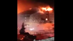 Hotel reduces into ashes after it catches fire