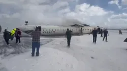 Delta AIrline plane flipped at Toronto Airport