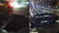 A car was spotted fallen into the pit