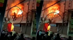 People jump to save lives after fire erupts in residential building in Delhi's Nangloi