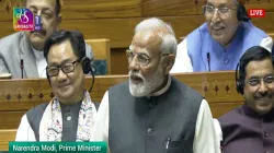 Prime Minister Narendra Modi in Lok Sabha.