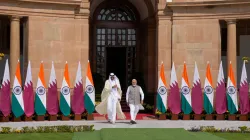 PM Modi with Qatar Amir at Hyderabad House in New Delhi