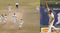 Beau Webster (left) celebrates after dismissing Ramesh Mendis for a duck with his off-spin