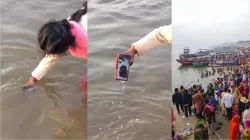 Woman performs 'Digital snan' for husband at Mahakumbh