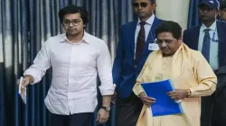 Akash Anand with his aunt and BSP chief Mayawati