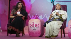 Rajya Sabha MPs Jaya Bachchan and Priyanka Chaturvedi at India TV 'She' Conclave. 