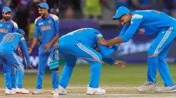 Virat Kohli tried to touch Axar Patel's feet after the latter sent back the set Kiwi batter Kane Williamson