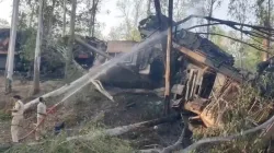 An image from the accident site. Two goods trains collide in Jharkhand's Sahibganj