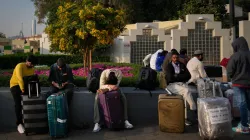Passengers stranded at the Dubai International Airport