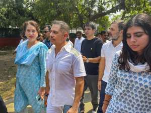Priyanka Gandhi should be in Parliament before me, says husband Robert Vadra on her poll debut