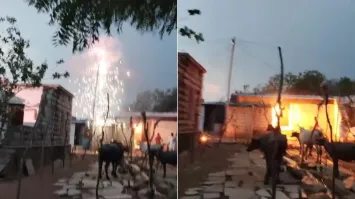 Video captures chaos as fire breaks out in 100 homes in Karnataka ...