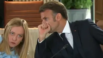 WATCH: Giorgia Meloni rolls eyes at French President Macron during G7 Summit, video goes viral | World News – India TV