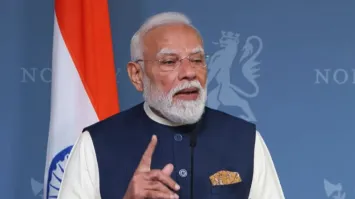 PM Modi during his joint press meeting with Norwegian counterpart Jonas Gahr St&oslash;re.