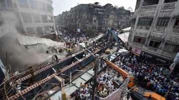 Aerial view of rescue operations at the Kolkata flyover collapse