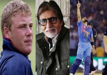 Andrew Flintoff, Amitabh Bachchan and Virat Kohli