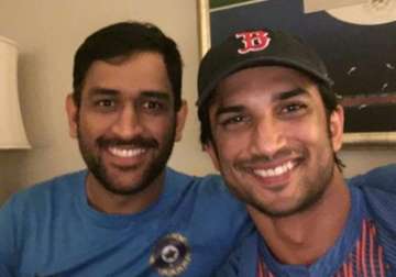 M.S Dhoni with Sushant Singh Rajput