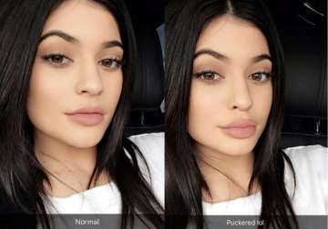 Kylie has shared the secret of her pouty lips on Snapchat.