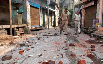 File photo of destruction during Muzaffarnagar riots