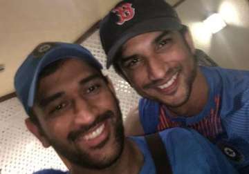 M.S Dhoni with Sushant Singh Rajput