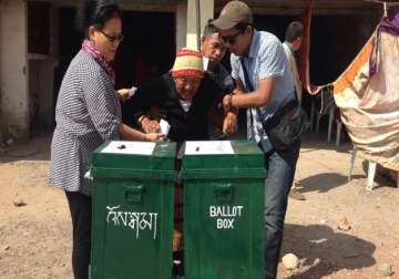 Thousands of Tibetans turned up at the voting booths to cast their vote 