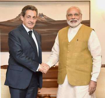 Nicolas Sarkozy with PM Narendra Modi