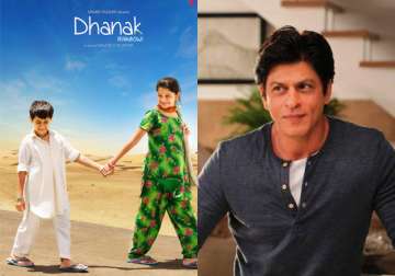 Left- Poster of 'Dhanak' and Right- Shah Rukh Khan