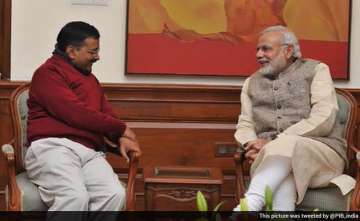 Arvind Kejriwal with PM Modi