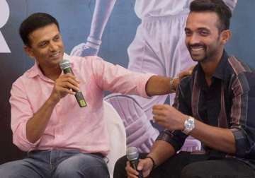 Dravid and Rahane during an event.
