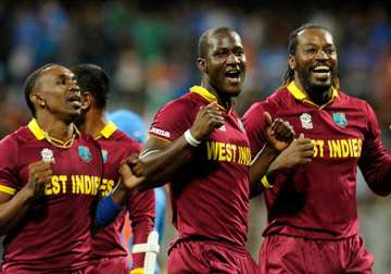 West Indies' players doing the 'Champion Dance'