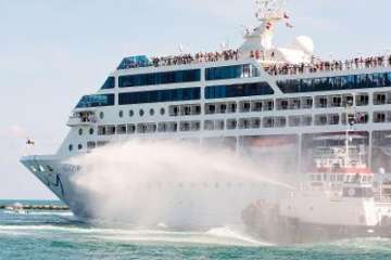 The Fathom cruise ship Adonia departs