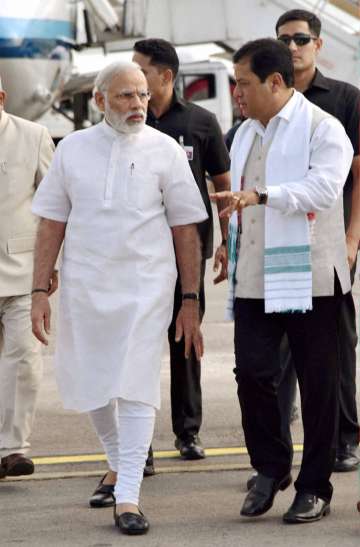 Sonowal with PM Modi