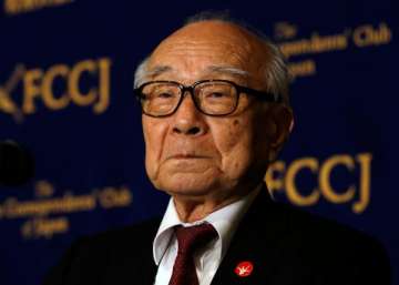 Terumi Tanaka, a survivor of the Nagasaki atomic bombing