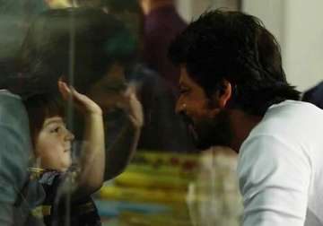Shah Rukh Khan with AbRam at Eden