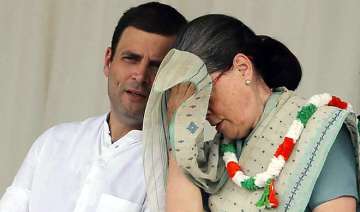 Congress president Sonia Gandhi with party VP Rahul Gandhi